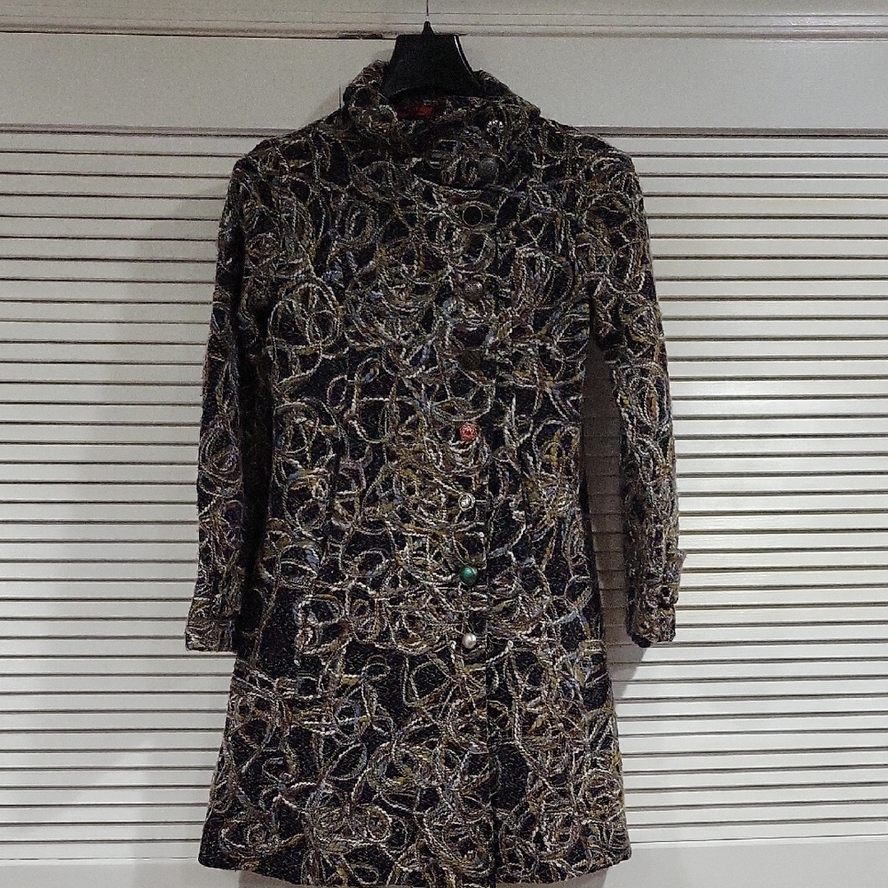 Desigual Black and Gold Blazer with A-Line Silhouette